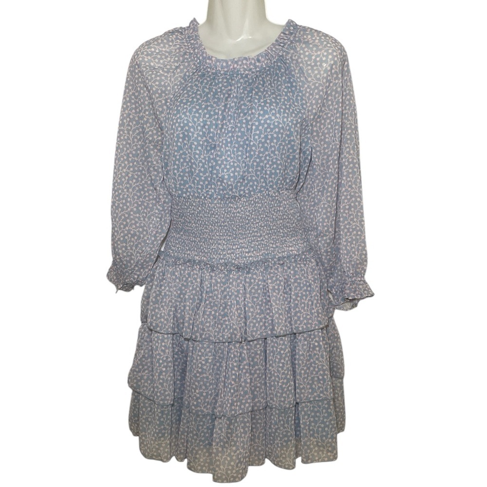 French Connection Women's Diana Printed Tiered-Skirt Dress Sz 0